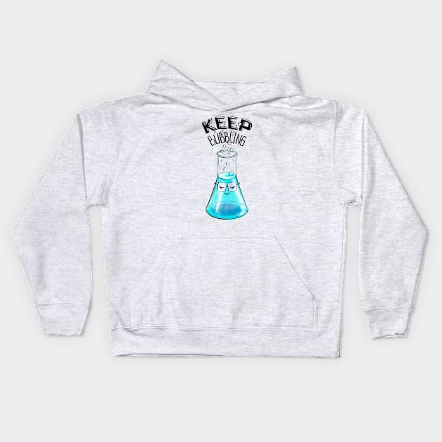 Cute Flask Character Nerdy Chemistry Lab Art Kids Hoodie by Boriana Giormova